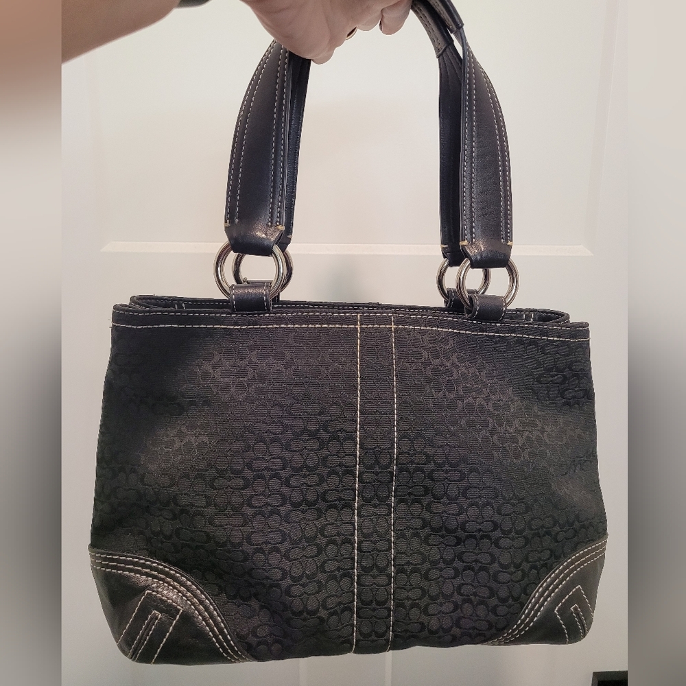 Coach VINTAGE Soho Double Pocket Satchel Signature Jacquard Shoulder Bag - Picture 2 of 9